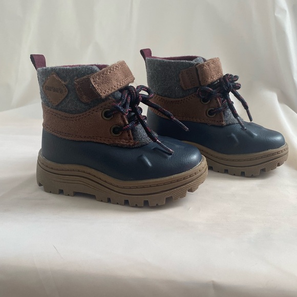 Carter's Kids Blue and Brown Boots - Picture 1 of 5